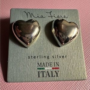 Mia Fiore made in Italy sterling silver heart earrings. Perfect gift!